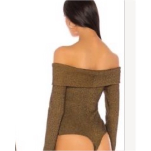 Capulet Wells Bronze Cross-Over Off Shoulder Long Sleeves Thong Bodysuit Sz Sm - Picture 7 of 16